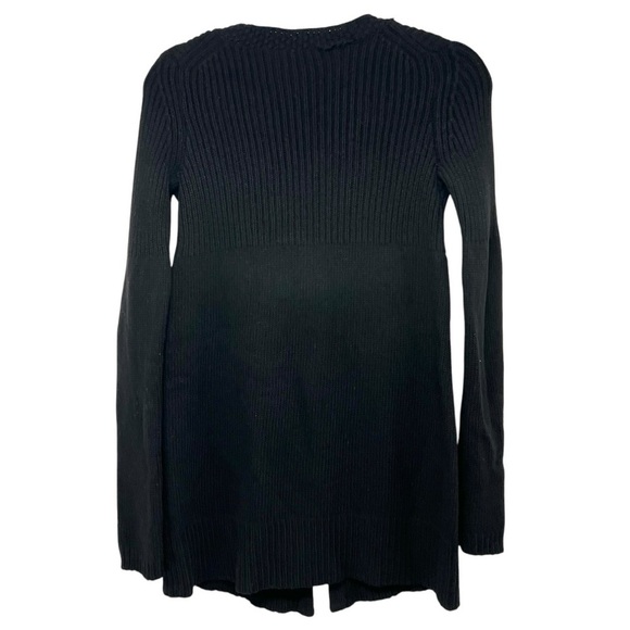 Theory Black Wool Cashmere One Button Longline Women's Cardigan Sweater Small - Picture 3 of 11